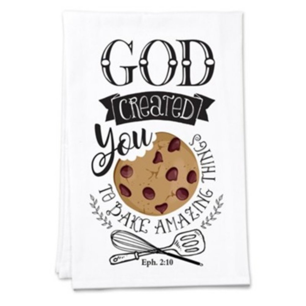 God Created You to Bake...Tea Towel -NWT
